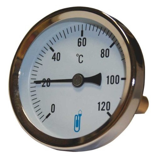 Thermometer BIM Ø80 0/120°C L=60mm koper